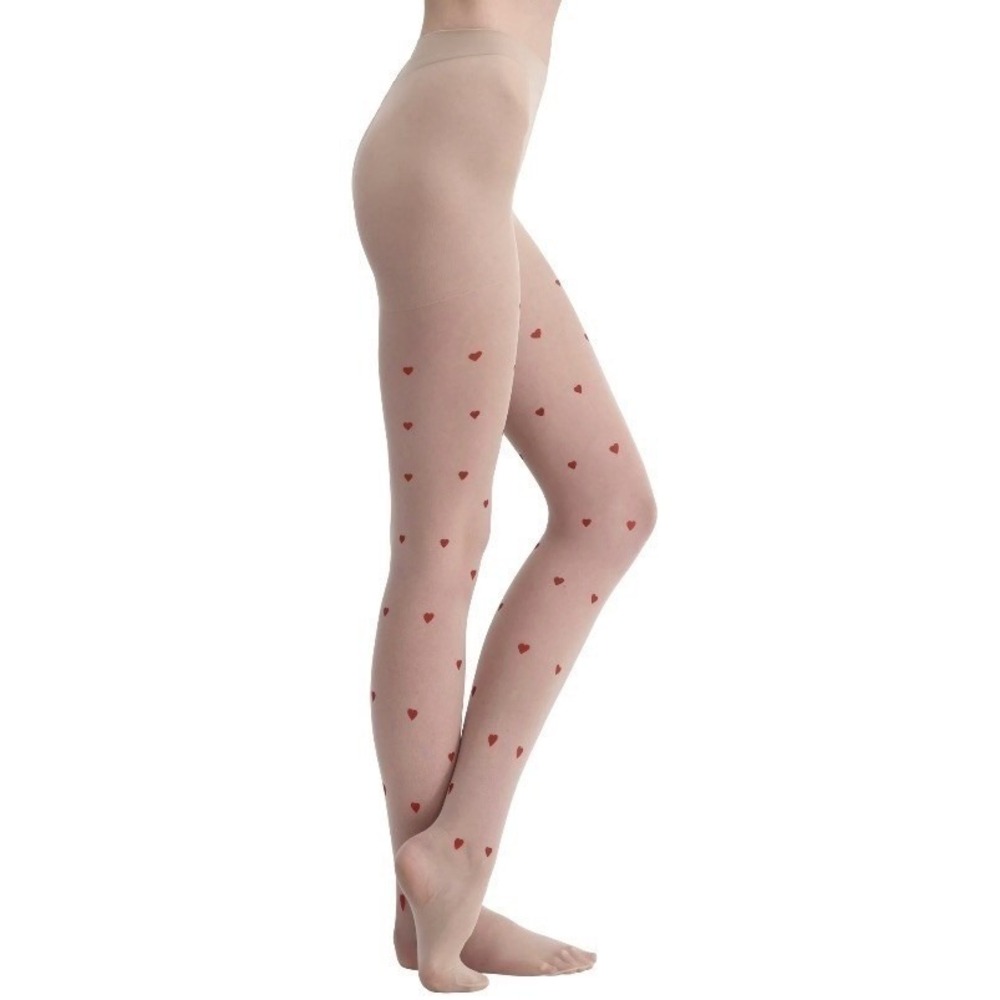 No Boundaries Heart Tights Womens Size XXXL Nude Beige Sheer